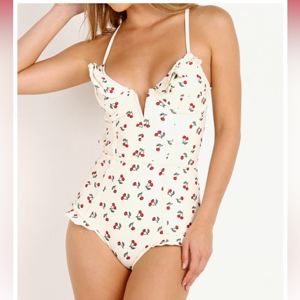 Cherry Print One-Piece Swimsuit